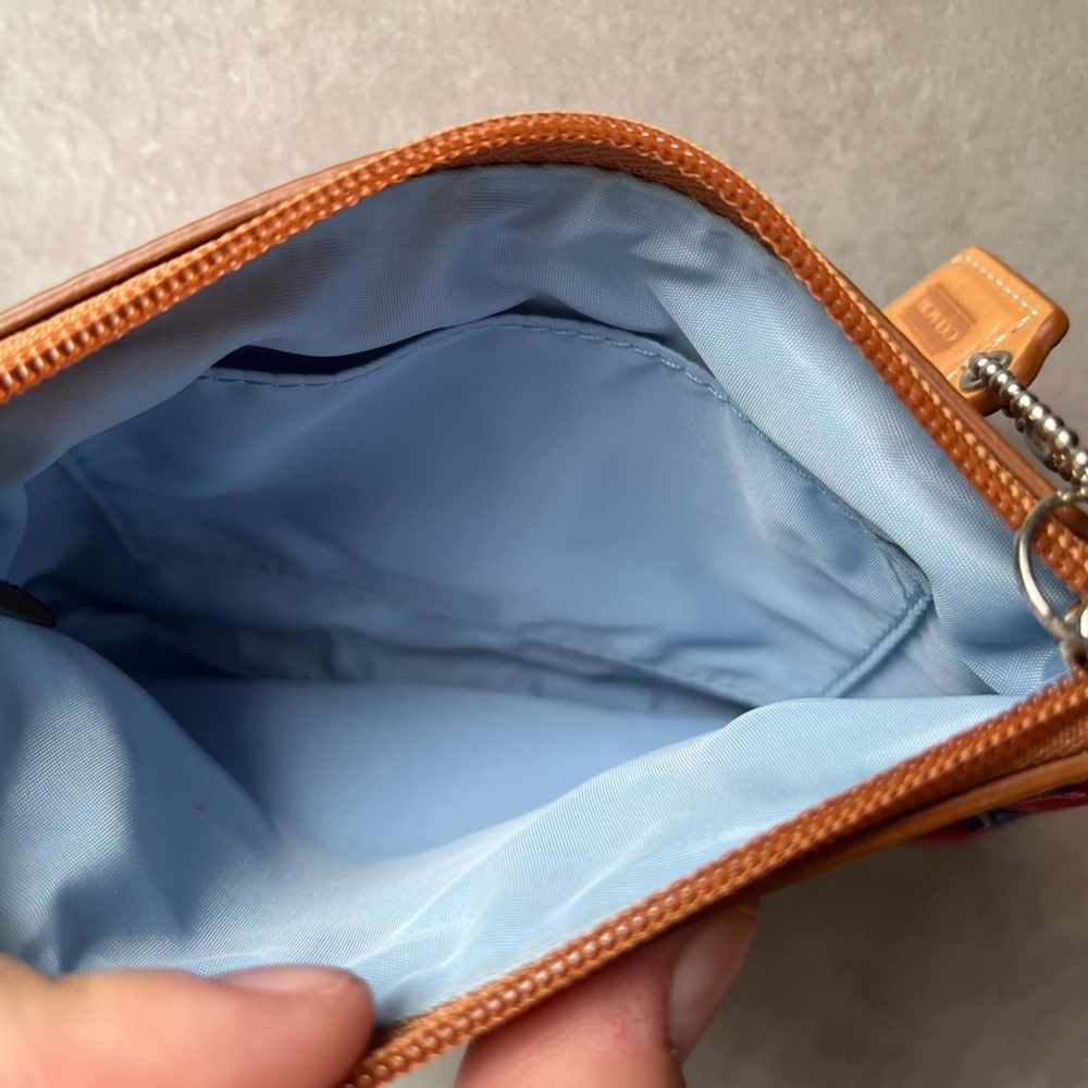 Like New Red and Blue Coach Wristlet - Picture 9 of 13